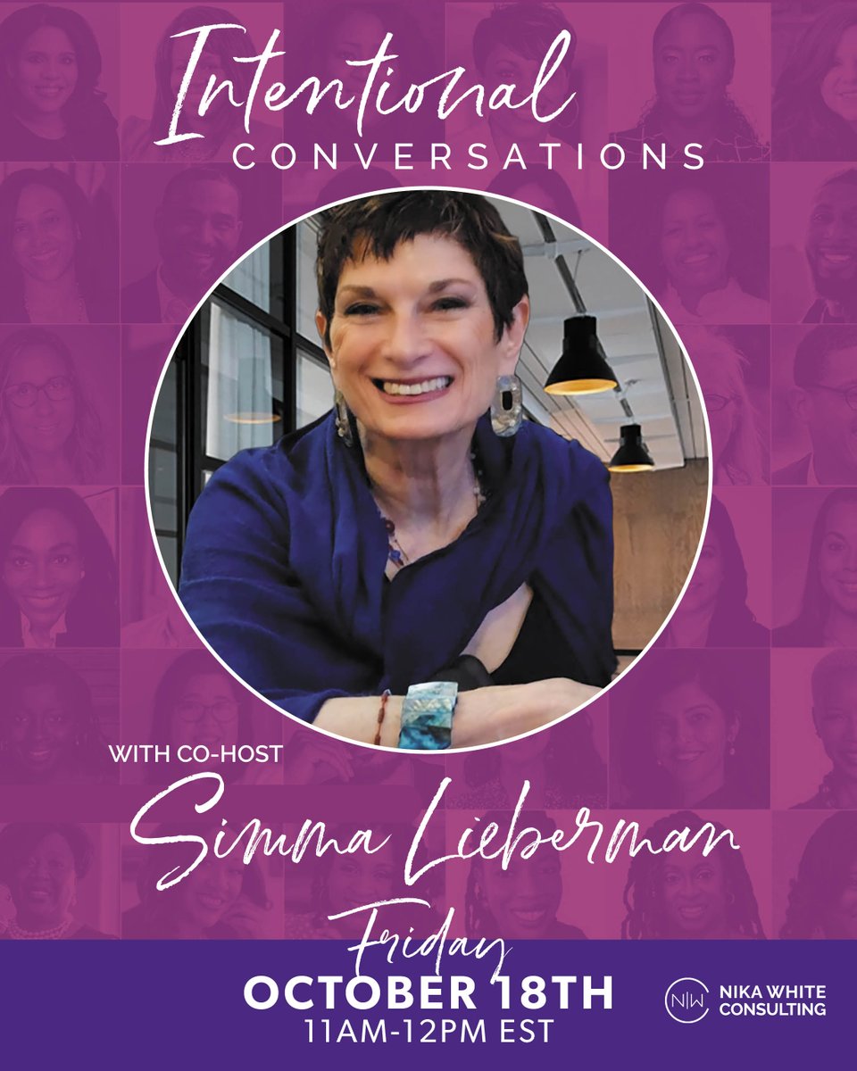 Excited 2 co-host Intentional Conversations w Dr. Nika White - Friday, Oct 18, 11 AM ET! We’ll discuss urgency of cross-race conversations + Join us, ask questions, -share your insights! Register below

#DEI #IntentionalConversations #CrossRaceConversations