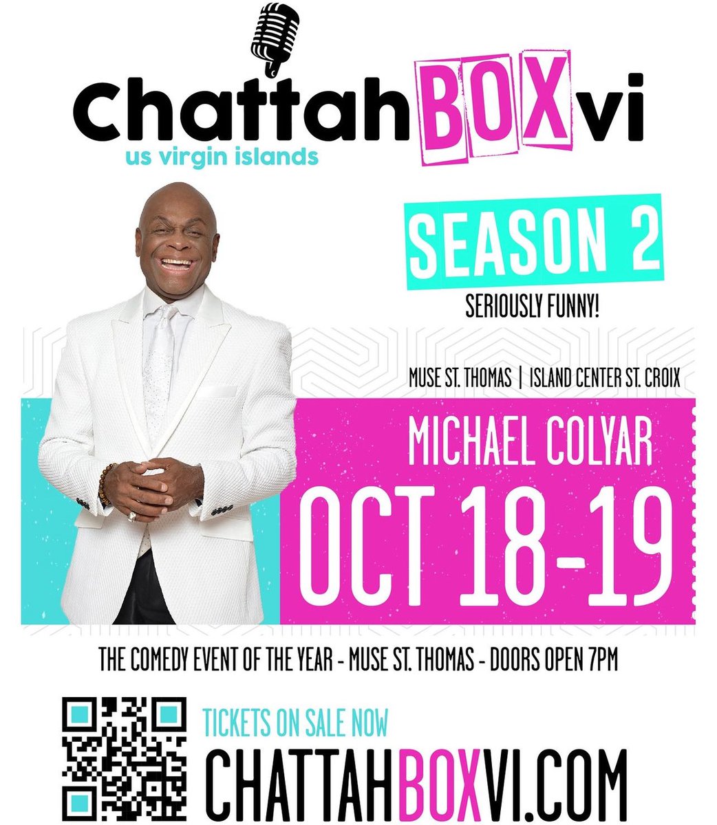 SunDaddy12's tweet photo. @MichaelColyar is Arguably the MOST acclaimed stand up comedian to EVER perform in the Virgin Islands. He stops by The Good Mahnin Show on @vividstreaming 1st &amp; we got tickets. 9:11a ViVid Streaming in your App &amp; Play Stores. https://t.co/WGfs5HdNQ6