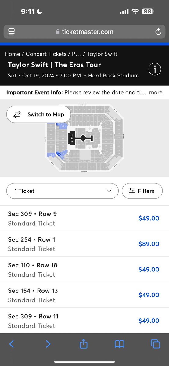 ralphthejesus's tweet photo. Checked MIAMI N2 damn these obstructed tickets. 😭😭 https://t.co/w0LTT3x1kh