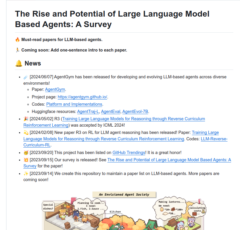 rohanpaul_ai's tweet photo. The paper list of the 86-page paper "The Rise and Potential of Large Language Model Based Agents: A Survey" https://t.co/DDEhraLyFu