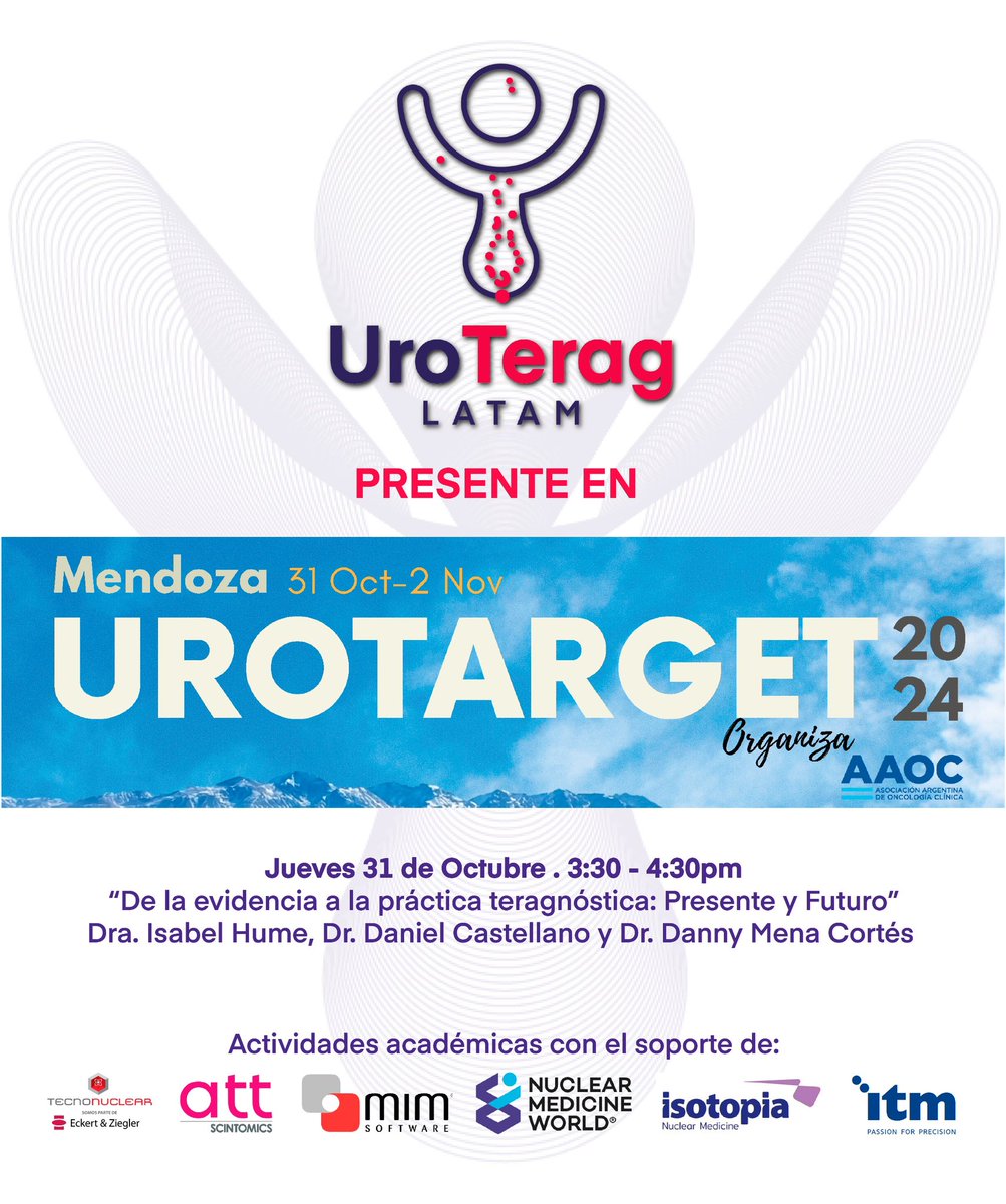 UroTeragLATAM (@uroteraglatam) on Twitter photo La educación teragnóstica regional continúa avanzando!!!
En pocos días estaremos en <a href="/UroTarget/">UroTarget</a> Mendoza, Argentina; llevando a cabo una actividad inmersiva con casos en tiempo real junto a <a href="/cdanicas/">Daniel Castellano</a> 🇪🇸 , Isabel Hume 🇦🇷 y <a href="/dandanmena/">Danny Mena - nuclear medicine</a> 🇲🇽
Gracias <a href="/mflazzaro_gu/">Mauricio Fernandez L</a> <a href="/fedelosco/">FLoscoMD</a>
🧵👇👇 La educación teragnóstica regional continúa avanzando!!!
En pocos días estaremos en <a href="/UroTarget/">UroTarget</a> Mendoza, Argentina; llevando a cabo una actividad inmersiva con casos en tiempo real junto a <a href="/cdanicas/">Daniel Castellano</a> 🇪🇸 , Isabel Hume 🇦🇷 y <a href="/dandanmena/">Danny Mena - nuclear medicine</a> 🇲🇽
Gracias <a href="/mflazzaro_gu/">Mauricio Fernandez L</a> <a href="/fedelosco/">FLoscoMD</a>
🧵👇👇