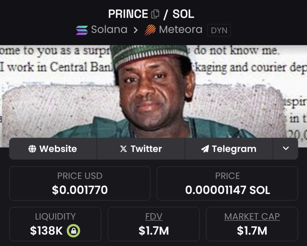 $prince brings royal energy to your wallet.
The team is incredible and I trust the Nigerian Prince to deliver us our inheritance.
<a href="/mohhamedeze/">Nigerian Prince</a>