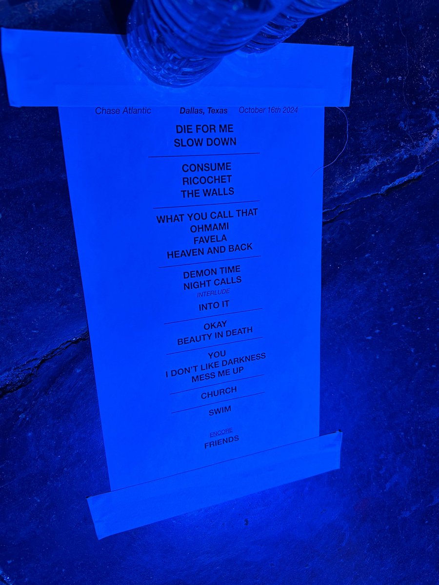 ChaseAtlanticHQ's tweet image. ‼️THE SETLIST FOR TONIGHT‼️ #LOSTINDALLAS