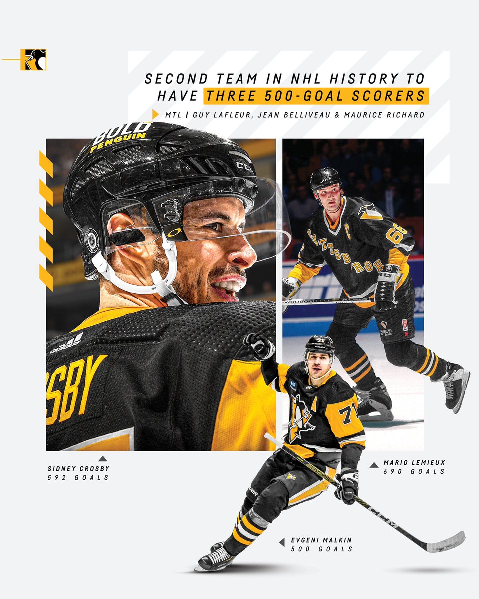 LET 'EM COOK 🔥

The <a href="/penguins/">Pittsburgh Penguins</a> are the second team in NHL history to have three 500-goal scorers.
