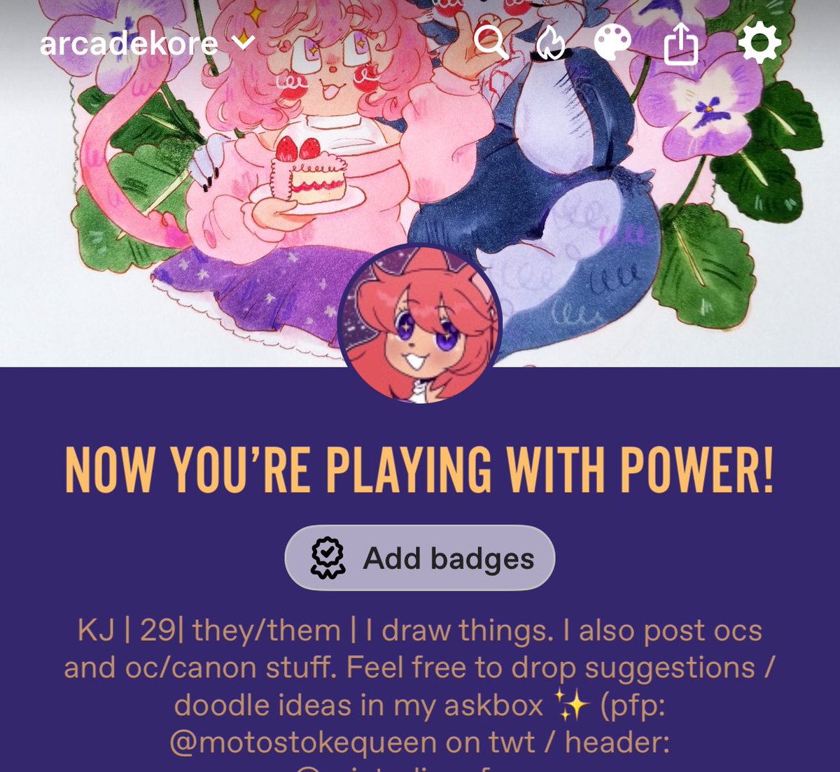 Kj @ comms open / 🦋 arcadekore tweet media