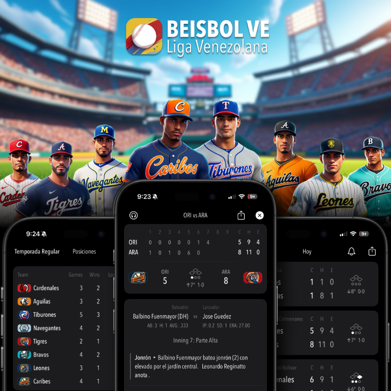 beisbolve_app's tweet photo. ¡Vive la pasión del béisbol! ⚾️ 🇻🇪
Descarga nuestra aplicación y sigue cada partido de la LVBP en tiempo real, con estadísticas, alertas, noticias y transmisión de audio en vivo. 📲