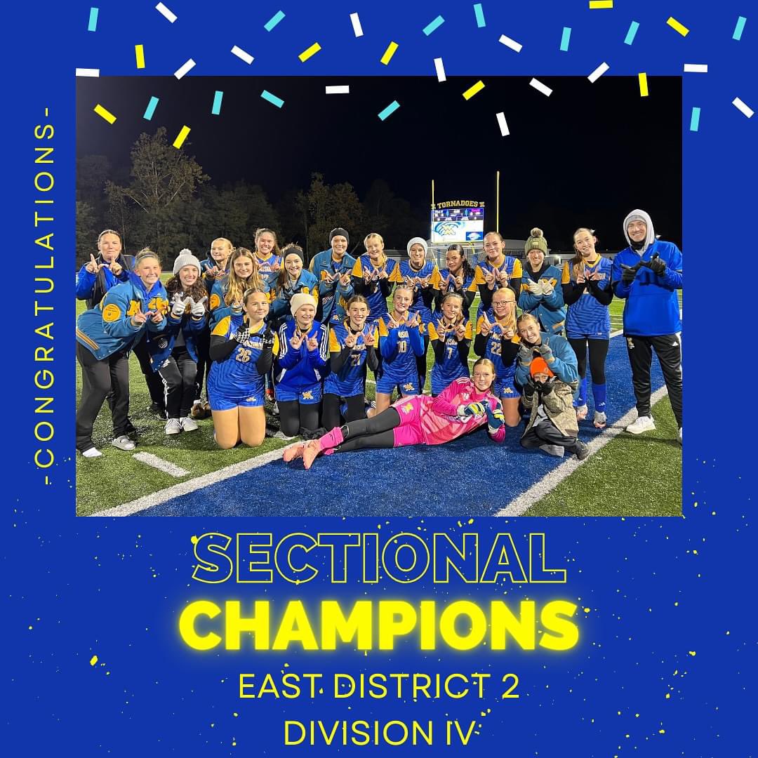 SECTIONAL CHAMPIONS 👸🌪️⚽️🏆On to the next one! #NotDoneYet

Tornadoes 4 Morgan 0
Debra Grace Allen ⚽️⚽️👟
Mikala Willett 👟👟👟
Molly Spiker ⚽️
Grace Caton ⚽️

Kyndall Fountain 🧤🧤🧤🧤
<a href="/soccerMVL/">MVL ⚽</a> <a href="/brandonhannahs/">Brandon Hannahs</a> <a href="/EastDistrictAB/">East District (EDAB)</a> <a href="/SamBlackburnTR/">Sam Blackburn</a>