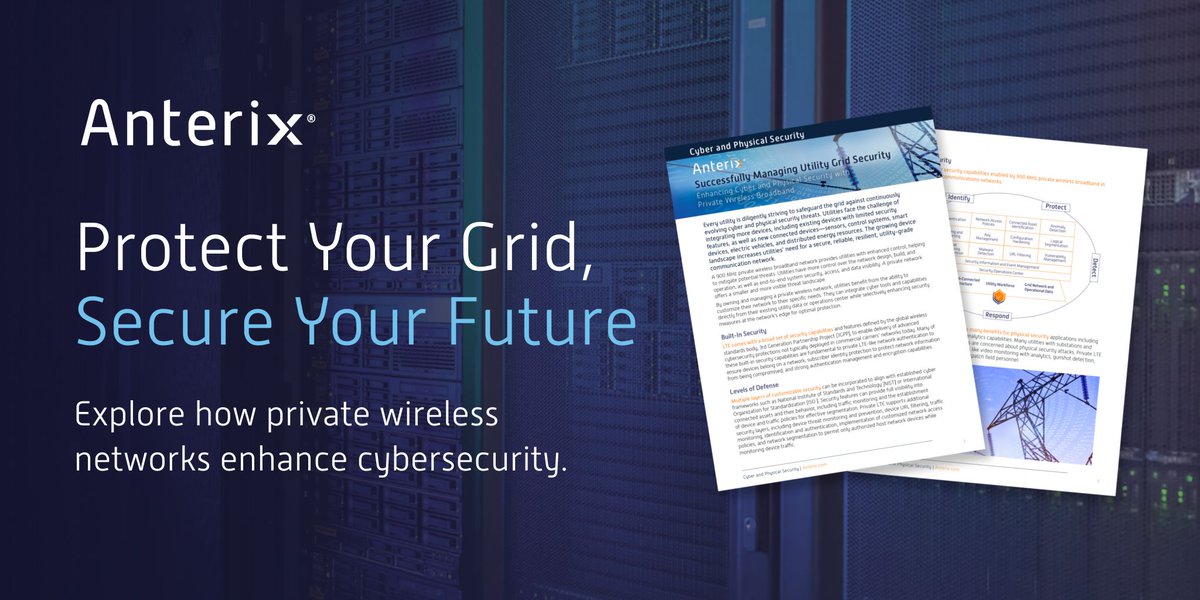 #Utilities are safeguarding their infrastructure as cyber &amp; physical threats multiply. This #Cybersecurity Month, explore the #AnterixActiveEcosystem’s solution overview to see how #900MHz private wireless broadband can help strengthen grid defenses: anterix.com/solution-overv…