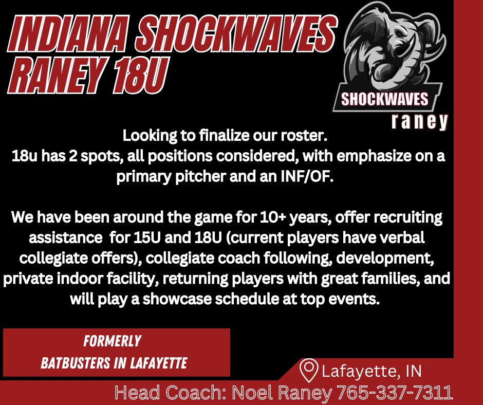 18u is still looking for thier final pieces! This team has a wonderful group of girls, that support each other on and off the field. Reach out if you're still searching for a team! We'd love to meet you, to see if we are the right fit for each other.  #boomshockalaka