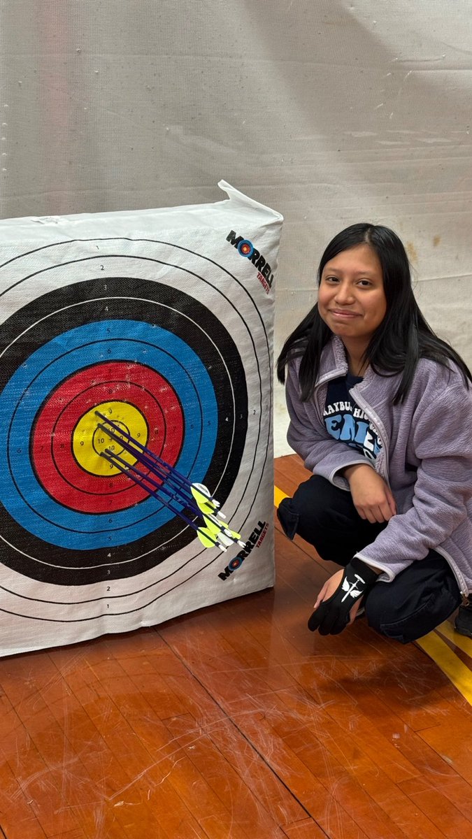 We still don’t have our classroom back- “NOT” thank you hurricane  Beryl - but we got a place to hang up a curtain and - after 2 days of shooting - Gabriela has started  back at a good place!  Just knocking off a little rust. Nice shooting!
<a href="/SamRayburn_HS/">Sam Rayburn High School</a> 
<a href="/PISDCareerTech/">PISD Career and Tech</a>