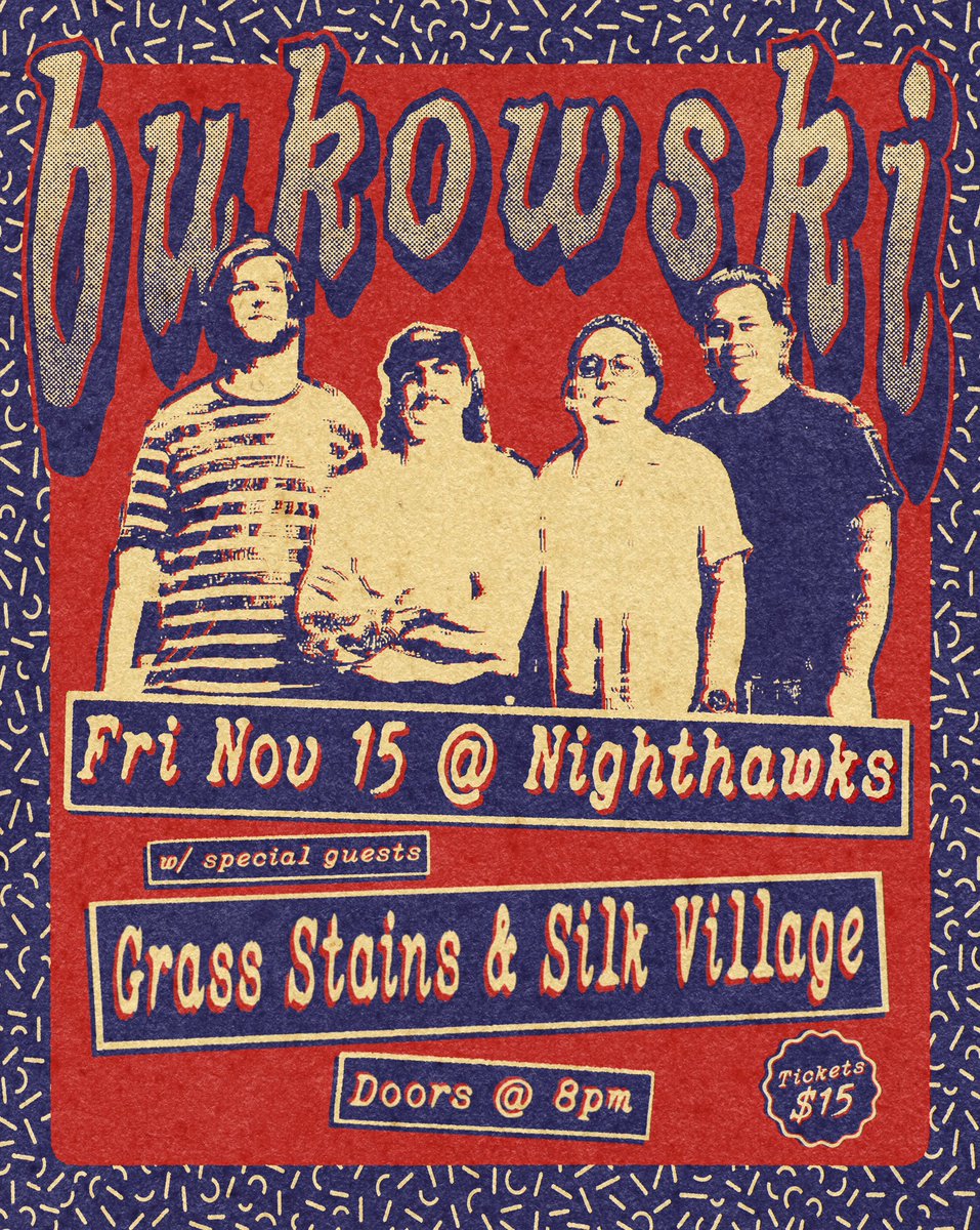 well we are playing a show November 15th. playing all new songs. come hear them before we announce that they are all coming out. 

Tix: events.humanitix.com/bukowski-w-gra…

(Dope art by <a href="/onacidatprom/">Matt</a>)

#melbourne 
#idwlidwd