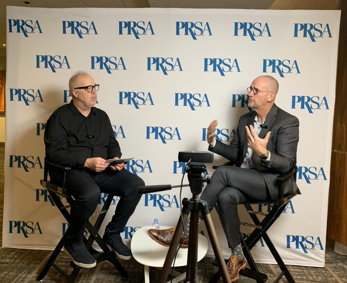 Matt Kucharski, APR, of Padilla, joined us for today’s S&amp;T Live from #PRSAICON 2024 in Anaheim! Watch the playback on LinkedIn &amp; check out a recap of his thoughts on C-Suite mindsets here: bit.ly/3Y6QvSF <a href="/prsa/">PRSA</a> #prsa