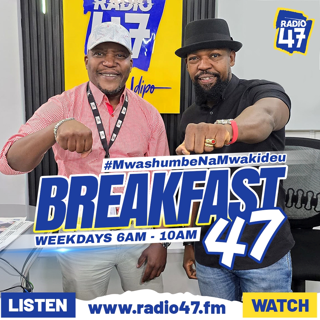 Good morning!!! Ni siku mpya; Join the BigBoyz of Radio on the Breakfast 47 show. Don’t miss out!
#HapaNdipo #MwashumbeNaMwakideu