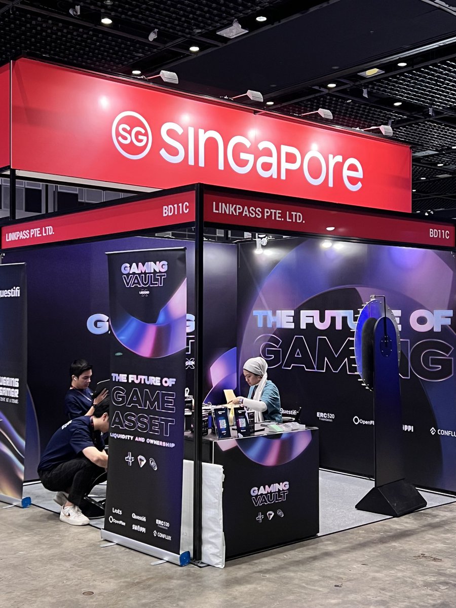 Eric Chan 😻 ERC-520 Maneki-Meow (@canmasu) on Twitter photo Yes! Today is Day 1 of #GamesComAsia at Booth #BD11C, Suntec Singapore, Level 4
Spotted <a href="/Conflux_Network/">Conflux Network Official</a> <a href="/SwappiDEX/">Swappi</a> <a href="/OpenFluxNFT/">OpenFlux NFT Marketplace</a> <a href="/ERC520org/">ERC - 520 | Accretive Tokens</a> <a href="/JoinGamingVault/">GamingVault</a> <a href="/Questifi/">Questifi</a> Yes! Today is Day 1 of #GamesComAsia at Booth #BD11C, Suntec Singapore, Level 4
Spotted <a href="/Conflux_Network/">Conflux Network Official</a> <a href="/SwappiDEX/">Swappi</a> <a href="/OpenFluxNFT/">OpenFlux NFT Marketplace</a> <a href="/ERC520org/">ERC - 520 | Accretive Tokens</a> <a href="/JoinGamingVault/">GamingVault</a> <a href="/Questifi/">Questifi</a>