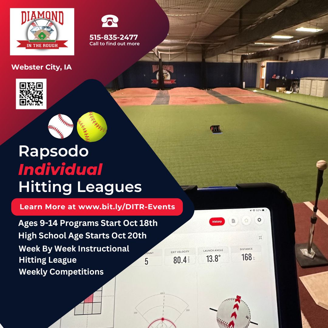 Just a few more days to register for one of our Rapsodo Individual Hitting Leagues. Instruction and Competition--What could be better?!!!