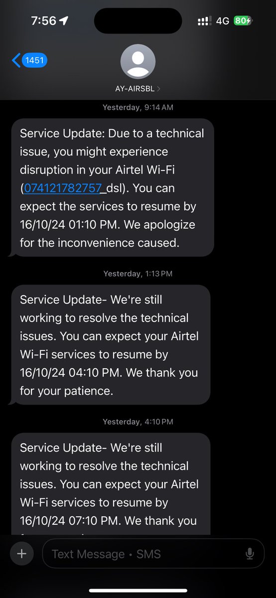 amankathed's tweet photo. @Airtel_Presence @airtelindia @airtelnews I’m facing a wifi breakdown from yesterday morning &amp; and it’s been almost 1 day now, since now no one has visited the area for maintenance. 
Pls get it resolved asap. Your team is just playing and increasing deadlines by every 3-4 hours. https://t.co/GOyK8vHjWV