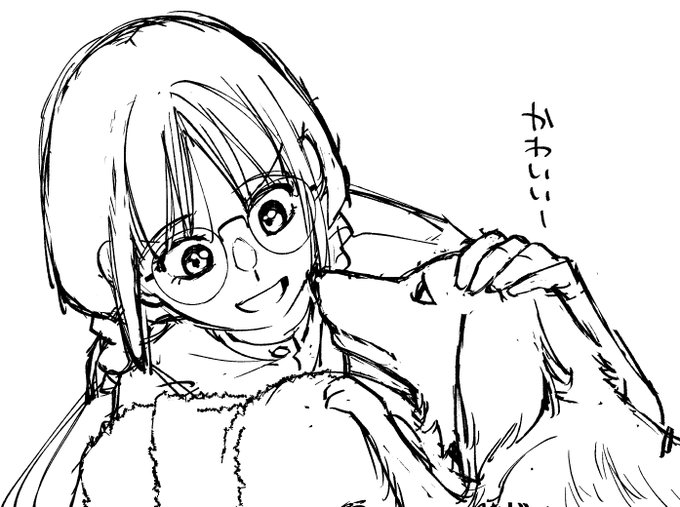 下書き。六花とワンちゃん。 