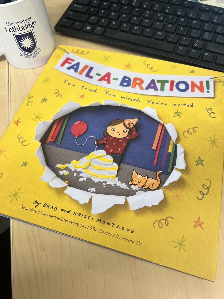 Teacher friends,this book,celebrating trying &amp; failing as part of learning, is a MUST have! Adorable illustrations, giggle-worthy text, &amp; a possibly intentional typo creates a cool lesson within the already cool lesson! Kids books are ALWAYS 20% for teachers <a href="/ULethBookstore/">University of Lethbridge Bookstore</a>!❤️📚