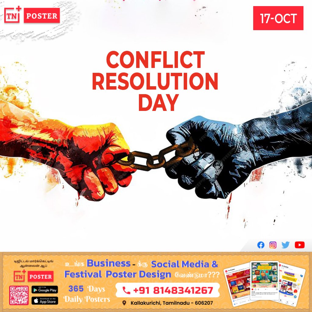 TnPoster's tweet photo. Conflict Resolution Day #tnposter
App link:
https://t.co/nm7hPyS3FZ
WhatsApp Channel: https://t.co/ORM2SwQC95
VISIT Us: https://t.co/L2EIDKKLhH
Call @ 081483 41267
#tnposter #design #socailmedia #advertisement #FestivalPoster #BusinessPoster #Conflict https://t.co/lhzv2BtstU