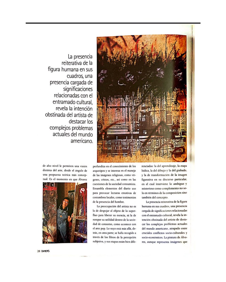 A finales de los años 90 e inicios del siglo XXI, Inés Flores escribía sobre el artista EE Alvarez.
Estos artículos no solo son un reflejo de la historia del arte, sino también un testimonio del rol del periodismo cultural en la preservación y divulgación de las artes 🎭