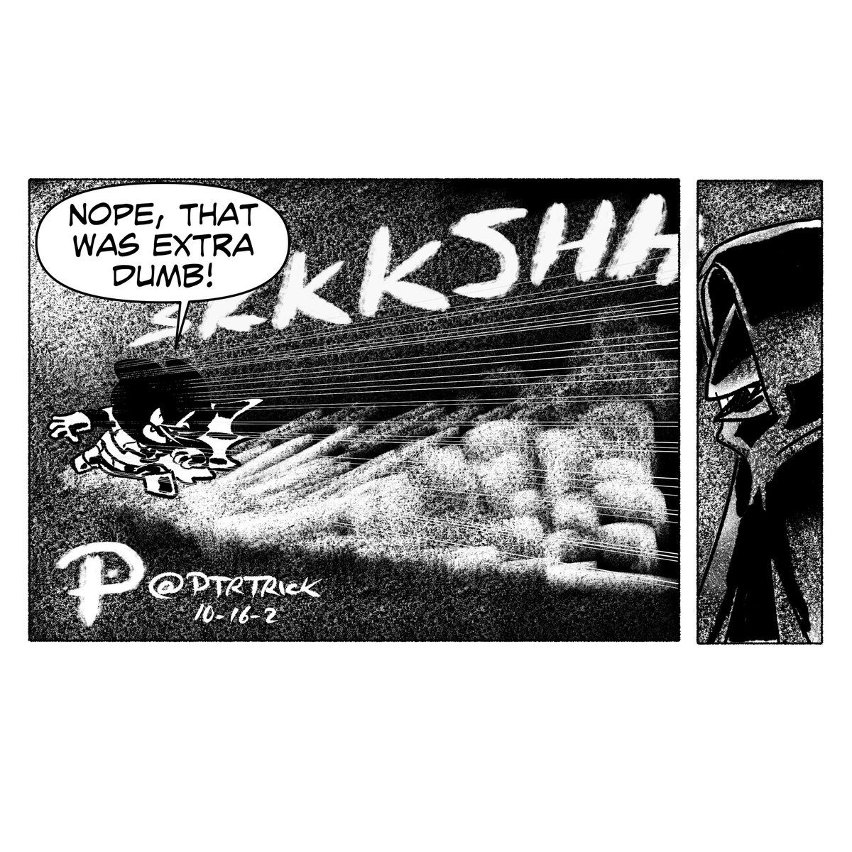 PTRTrick's tweet photo. Inktober 2024 Day 16 Mighty River Strip 16
#inktober #inktober2024 #ink #digitalart #digitalillustration #digitaldrawing #digital #art #illustration #drawing #cat #blackcat #superhero #comic #webcomic #superherocomic https://t.co/ap0kaopn09
