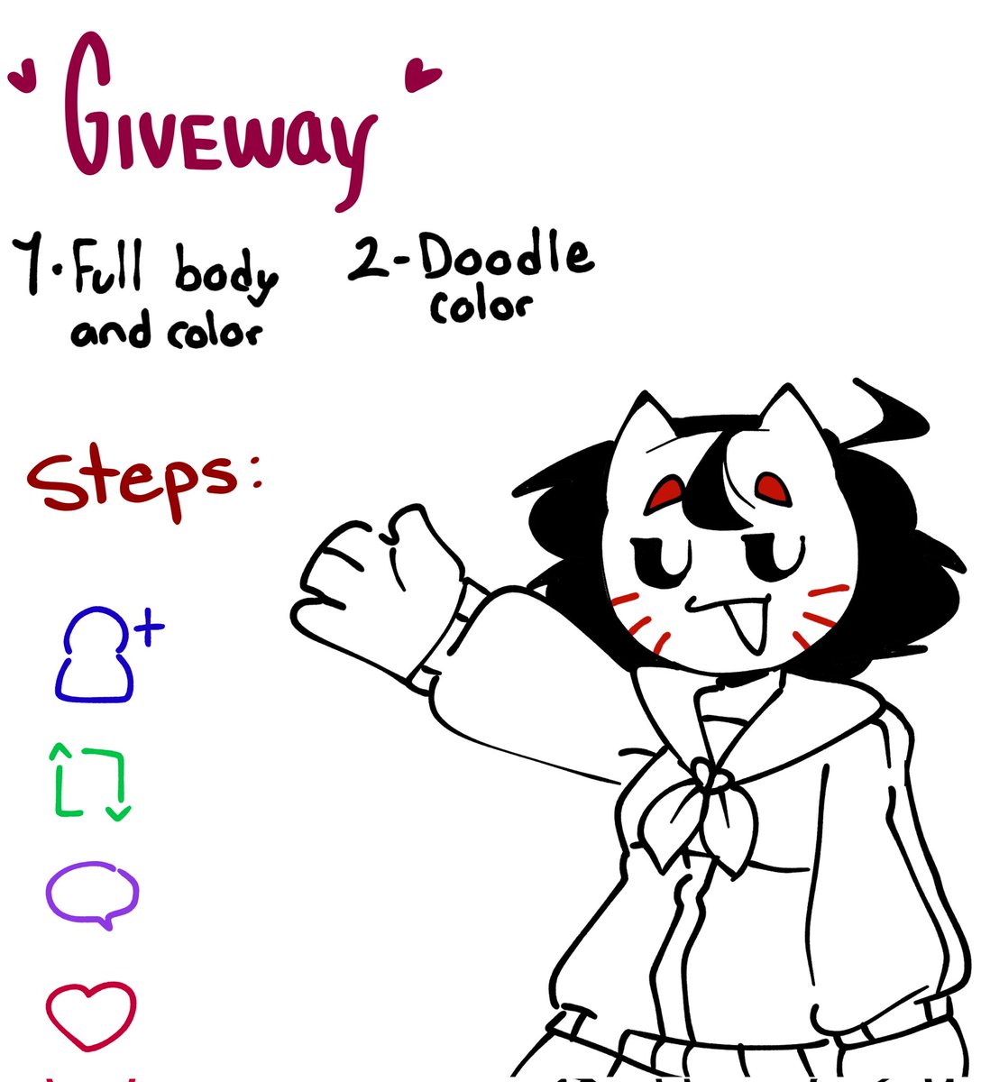 AkyDoodlz's tweet photo. Giveway of two draws♡
° Follow the steps 
#drawing #digitalart #oc #fnf #art #Giveaway #ilustration #character https://t.co/WIMTLzDDVy