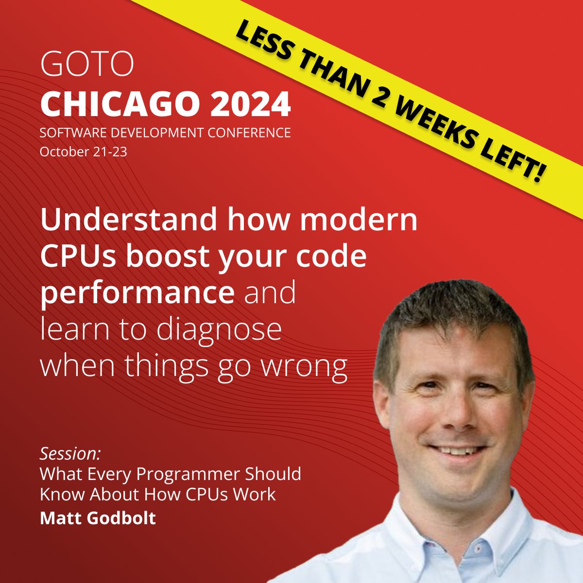 mattgodbolt's tweet image. I&apos;ll be speaking on Monday about how modern CPUs work and how to take advantage (or at least not fall foul of some of their more surprising features).
Come join me at GOTO Chicago; you can use code matt10 for a 10% discount! #GOTOchgo