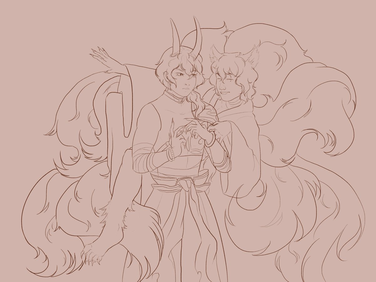 #skkAUsWeek day 3: pandemonium night x kitsune !

(unfinished and late sorry omg💀) 
#skk #bsdtwt #soukoku #chuuya #dazai #bsd