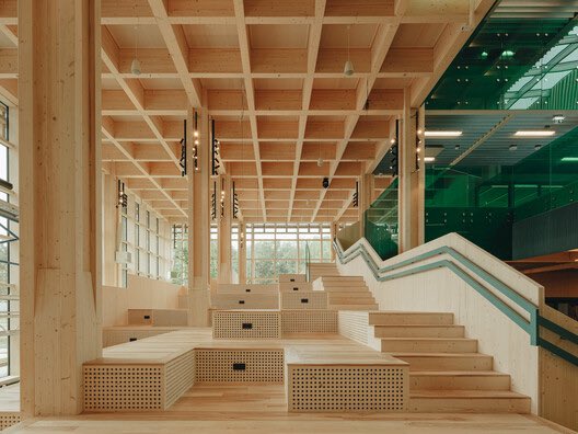 SustainableTall's tweet photo. This is a quite remarkable school in Estonia, where timber has been used not just for structure… but for facade (major sun shading) and finish too

By Arhitekt Must https://t.co/HYtNyM8fyU