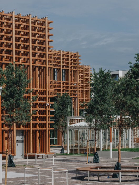 SustainableTall's tweet photo. This is a quite remarkable school in Estonia, where timber has been used not just for structure… but for facade (major sun shading) and finish too

By Arhitekt Must https://t.co/HYtNyM8fyU