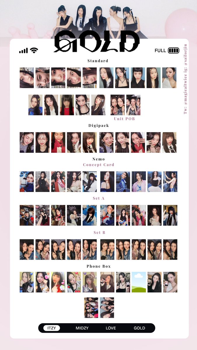 magicaltwice's tweet photo. Itzy Gold Full Photocard Template
YEJI LIA RYUJIN CHAERYEONG YUNA
#ITZY_gold #ITZY #ITZYComeback #golditzy #ITZY_ImaginaryFriend
โจ๐ you can use it but don't cut my @
๐ missing 1 ryujin phone box https://t.co/KSX8wvzqSB