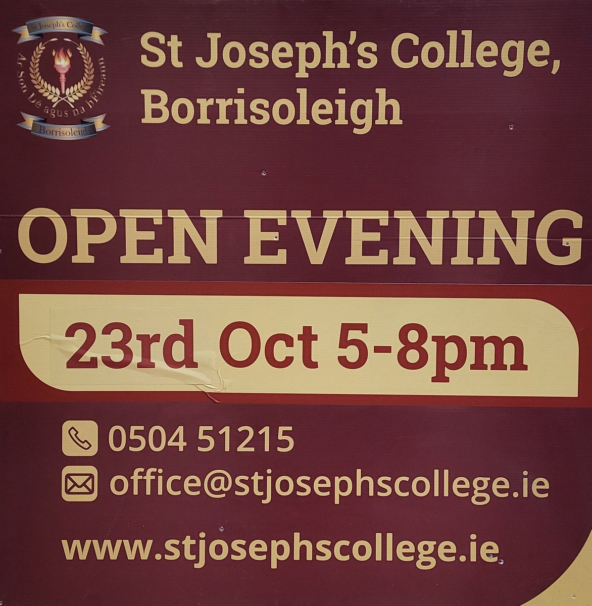 All at St. Joseph's College are looking forward to welcoming 6th class students to our Open Evening on Wednesday next 23rd October.