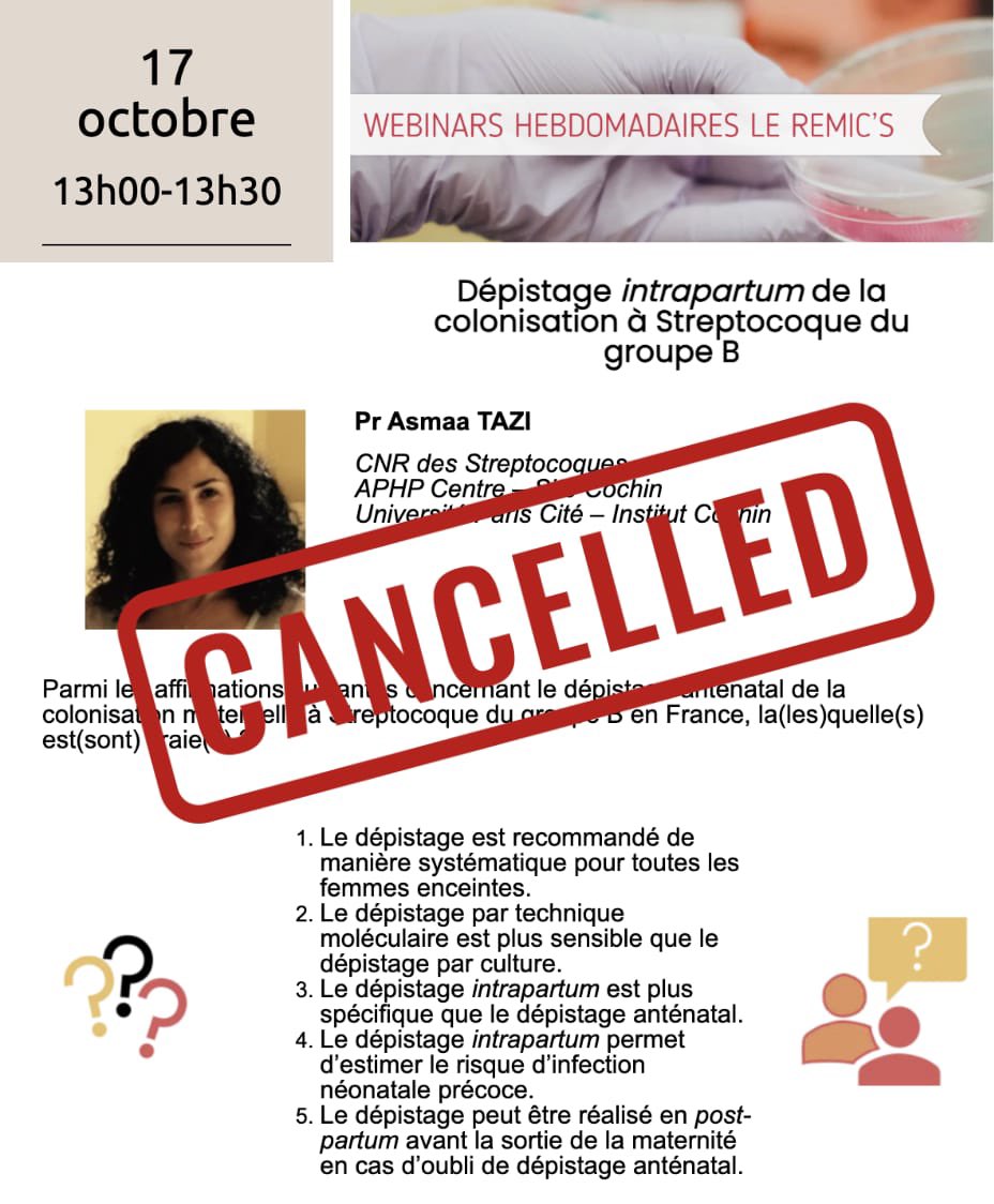 Webinaire Remic’s du jour annulé.
La présentation est remise à une date ultérieure, on se tient au courant :)