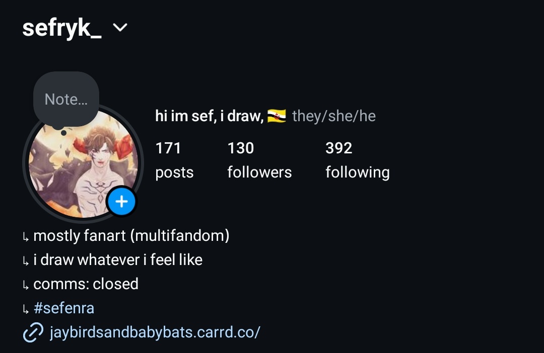 sefryk_'s tweet photo. i'll probably still be on this hellsite until it dies but if i dissappear, yall can find me on bluesky (sefryk), tumblr (jaybirdsandbabybats) and instagram (sefryk_) 🫡 https://t.co/p4Vo1fyXlk