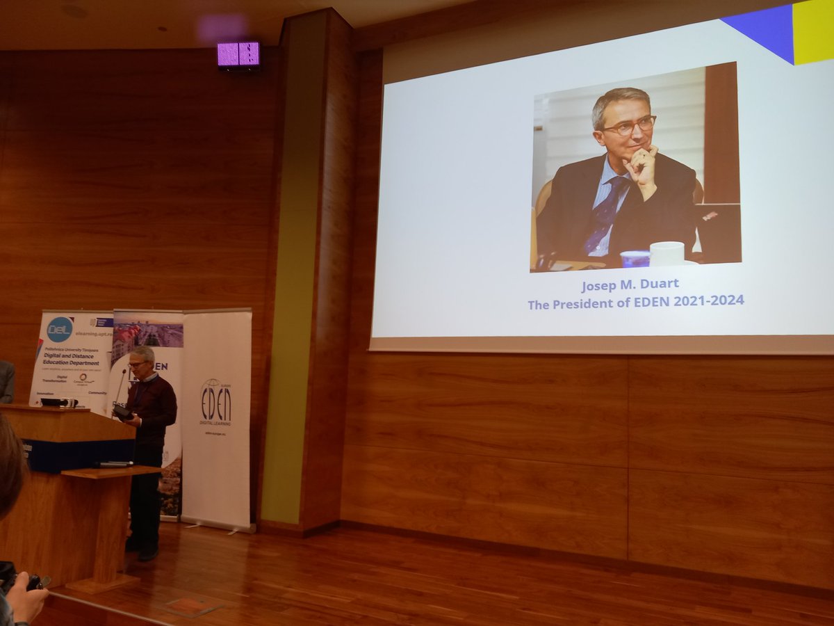 Albert Sangrà (@albert_sangra) on Twitter photo Prof. <a href="/jduart/">Josep M Duart</a>, investigador del grup de recerca <a href="/edulabTIC/">Edul@b Research Group</a> de la <a href="/UOCuniversitat/">UOCuniversitat</a>, guardonat en reconeixement de la seva contribució com a President de <a href="/EDEN_DLE/">EDEN Digital Learning Europe</a> durant els darrers anys. Moltes felicitats!!!
Timişoara, Romania, 2024 EDEN Research Workshop & PhD Masterclass. Prof. <a href="/jduart/">Josep M Duart</a>, investigador del grup de recerca <a href="/edulabTIC/">Edul@b Research Group</a> de la <a href="/UOCuniversitat/">UOCuniversitat</a>, guardonat en reconeixement de la seva contribució com a President de <a href="/EDEN_DLE/">EDEN Digital Learning Europe</a> durant els darrers anys. Moltes felicitats!!!
Timişoara, Romania, 2024 EDEN Research Workshop & PhD Masterclass.