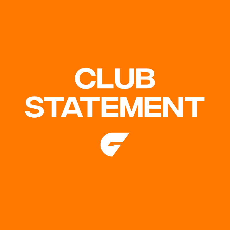 GWSGIANTS's tweet photo. The GIANTS have released the following statement.