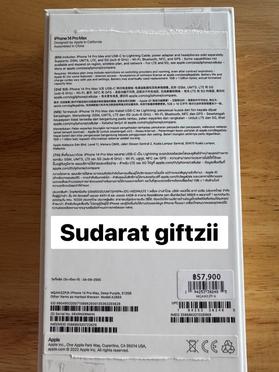 Ggggift22's tweet photo. เจ้าของขายเอง!! 
IPhone 14 pro max 512 GB สี Deep purple แบตเตอรี่ 82% ***พร้อมแถมเคสสภาพเครื่ิอง 95 % ***
ราคา 33000 บาท 
กทม.จัดส่งผ่าน lalamove ให้นะคะ หรือนัดรับสาทรเท่านั้นค่ะ
#ขายไอโฟน #ไอโฟนมือสอง #ปล่อยไอโฟน #iphone #14promax #ไอโฟน https://t.co/G6wM29ZuxM