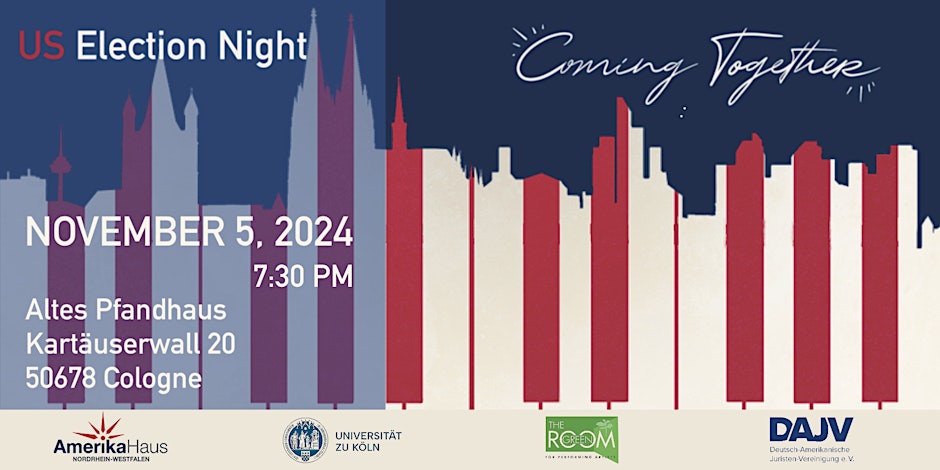 🗳️US Election Night in Cologne
America votes: Join for engaging talks and stay to watch the first results of the elections live 🇺🇲 

📆 November 5, 7:30 pm
📍 Altes Pfandhaus, Kartäuserwall 20 50678 Köln

🎫 eventbrite.de/e/us-election-…