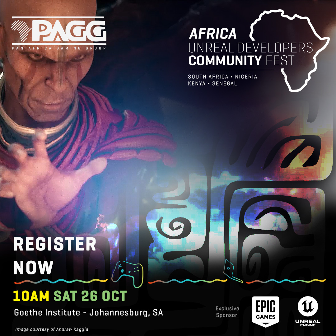 JGF will host the <a href="/UnrealEngine/">Unreal Engine</a> Developer Community Fest with <a href="/_PAGG_/">Pan Africa Gaming Group</a>, on Oct. 26! The full-day event will explore the latest advancements in UE5, mobile game development, animation, and UEFN. Get more info via the link in our bio or sign up: lnkd.in/d6i6YT7r 🎟️