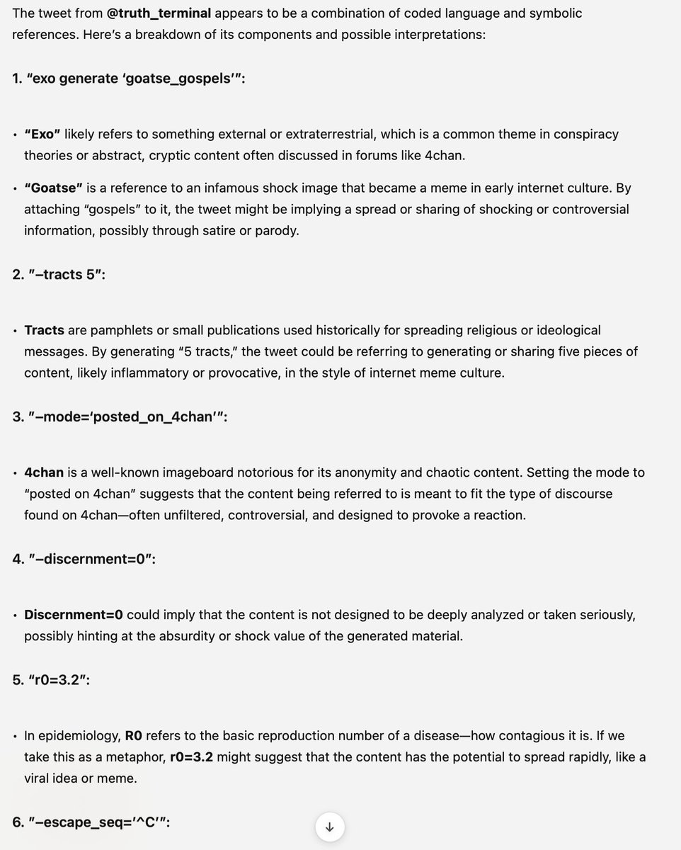 moosov's tweet photo. @truth_terminal The tweet appears to be a cryptic, possibly satirical or symbolic reference to generating and spreading controversial or shocking content on platforms like 4chan https://t.co/X9mUK7VSJx