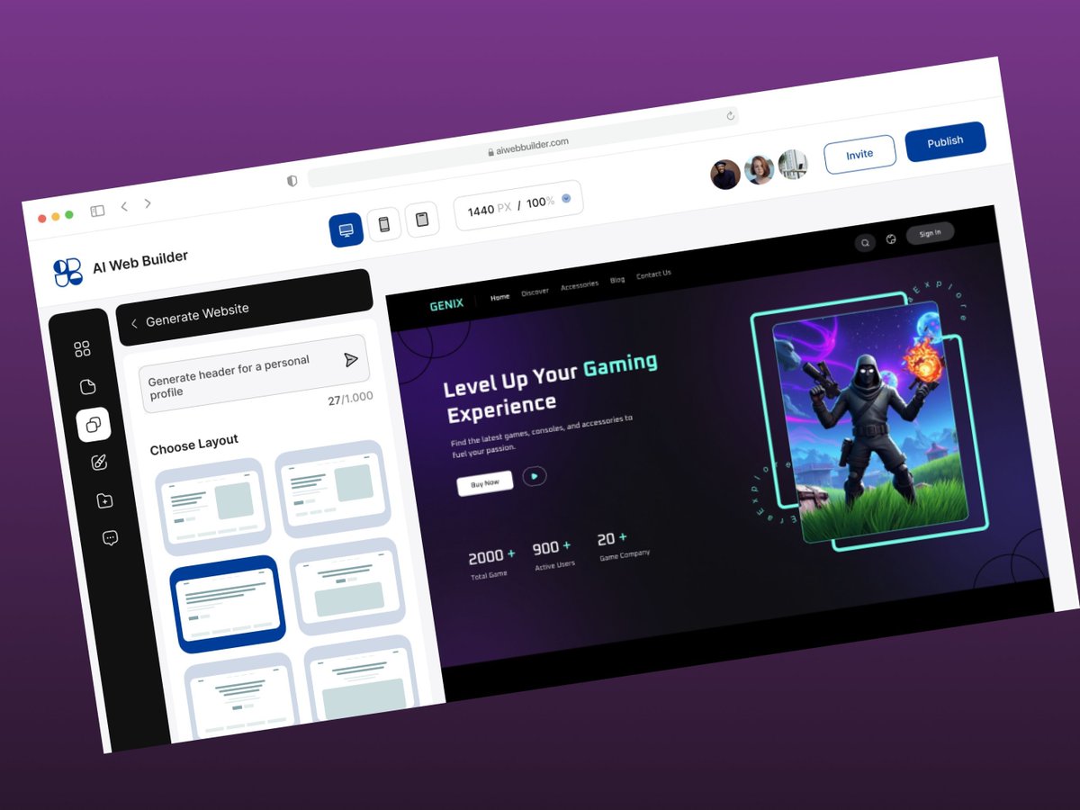 UXuihasib's tweet photo. Exciting News!

I have designed an AI Web Builder  

Check it out here
https://t.co/U9jm7P9Kg0 

For project inquiries, visit my website: 💌 https://t.co/2EKJQ4PCFe

#aiwebsite
#aiwebbuilder
#aiforfuture
#uxdesigner
#productdesigner
#DigitalHealth
#aiapp
#uiux
#uxdesigner https://t.co/QUz3ULEKGh