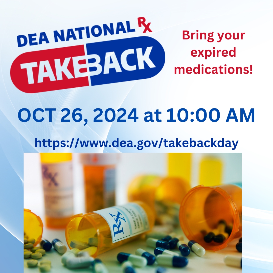 Come join the <a href="/SalisburyPolice/">Salisbury Police</a> and <a href="/DEANEWENGLAND/">DEANewEngland</a> for the fall Drug Take Back Day on Saturday 10/26 from 10AM-2PM.  All unwanted Rx medication can be safely disposed of in our self-serve lobby kiosk! Rx Pills only please!  No needles or liquids are permitted!