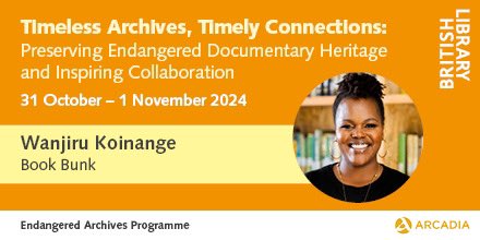 Book Bunk (@thebookbunk) on Twitter photo Our founder, <a href="/ShiroKoinange/">Wanjiru Koinange</a> . , will be speaking at the 'Timeless Archives, Timely Connections: Preserving Endangered Documentary Heritage and Inspiring Collaboration' conference at the <a href="/britishlibrary/">British Library</a> . Info & tickets:: eap.bl.uk/conference-2024
Online tickets are free Our founder, <a href="/ShiroKoinange/">Wanjiru Koinange</a> . , will be speaking at the 'Timeless Archives, Timely Connections: Preserving Endangered Documentary Heritage and Inspiring Collaboration' conference at the <a href="/britishlibrary/">British Library</a> . Info & tickets:: eap.bl.uk/conference-2024
Online tickets are free