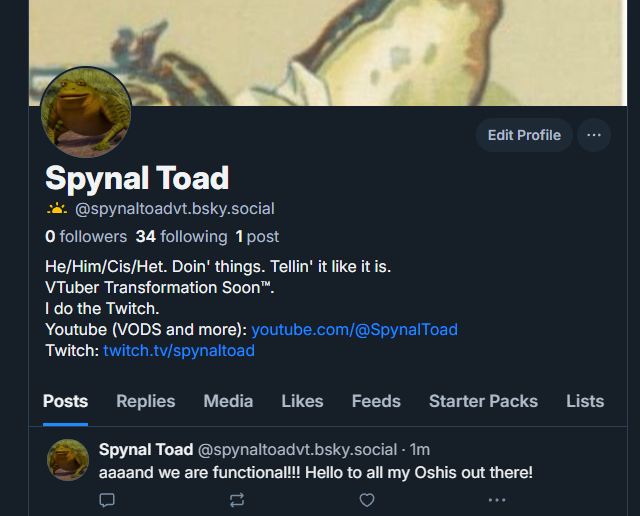 Spynal Toad, Manic Manphibian VTuber tweet media