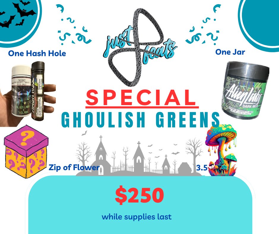 Yo local dispensary ain’t got no Halloween special like this. This like trick or treat for adults! 😂🫱🏽‍🫲🏼

Random retweet gets one for FREE!