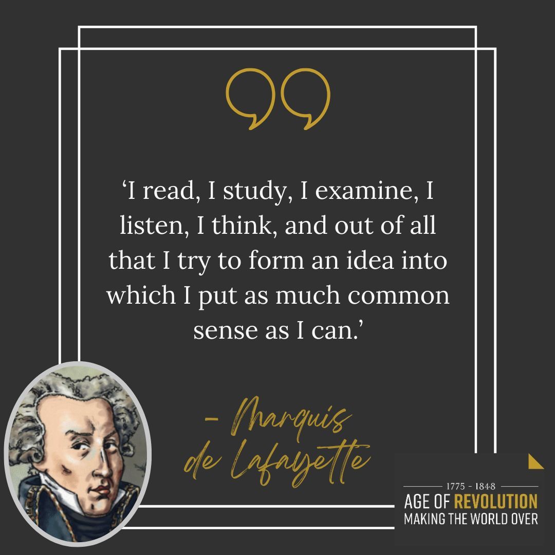 Age of Revolution (@waterloo200org) on Twitter photo #ThursdayThoughts with Marquis de Lafayette 🧠 #AgeOfRevSchools #ThursdayThoughts with Marquis de Lafayette 🧠 #AgeOfRevSchools