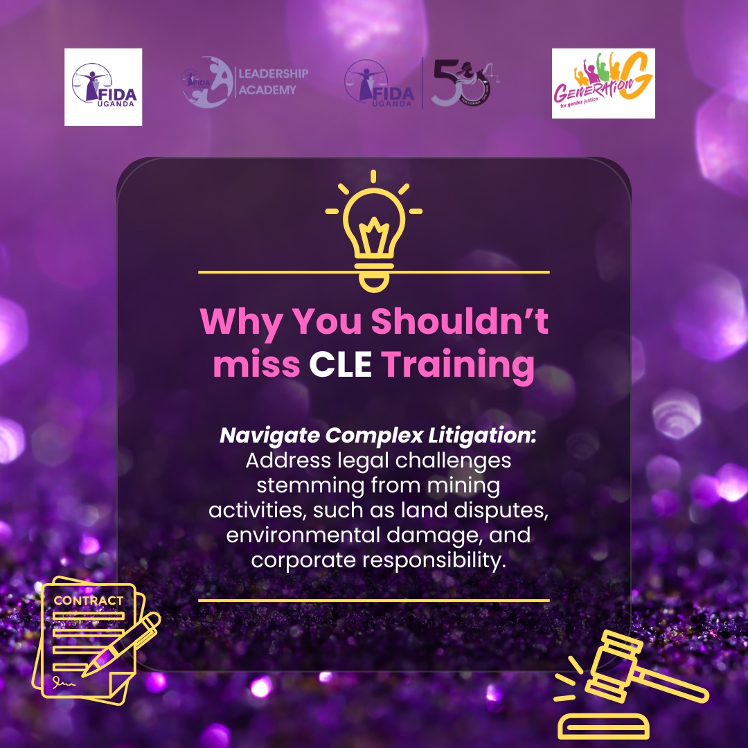 FIDA_Uganda's tweet photo. ๐๐ #CLETraining: Protecting Land Rights in Uganda ๐ฟโ๏ธ
Join us on Friday, October 18 for an insightful CLE Training on The Protection of Land Rights of Communities Affected by Agricultural and Mining Activities in Uganda Through Litigation.
๐ Time: 8:00 AM โ 3:00 PM
๐ป Platform: Google Meet
๐ Join via link: https://t.co/xEXPn6xYEE
This session will delve into key legal frameworks and strategies for safeguarding land rights in communities affected by agricultural and mining activities.
๐ข Donโt miss out on this valuable opportunity to enhance your legal knowledge and make a difference in land rights advocacy!
#FIDAAt50 #LandRights #50YearsOfProgress