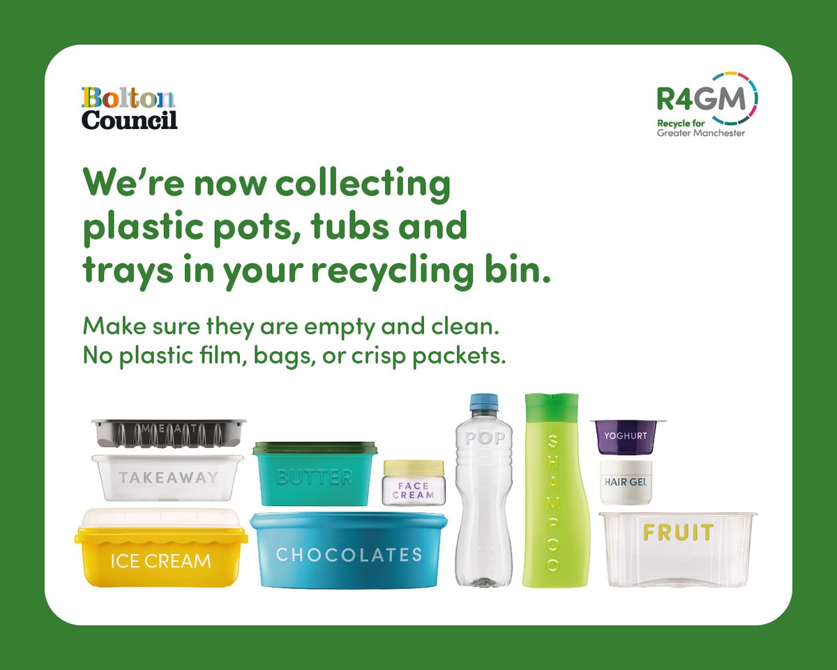 You can now put plastic pots, tubs and trays in your burgundy bin 

Rinse them out and you’re good to go!

#RecycleWeek
