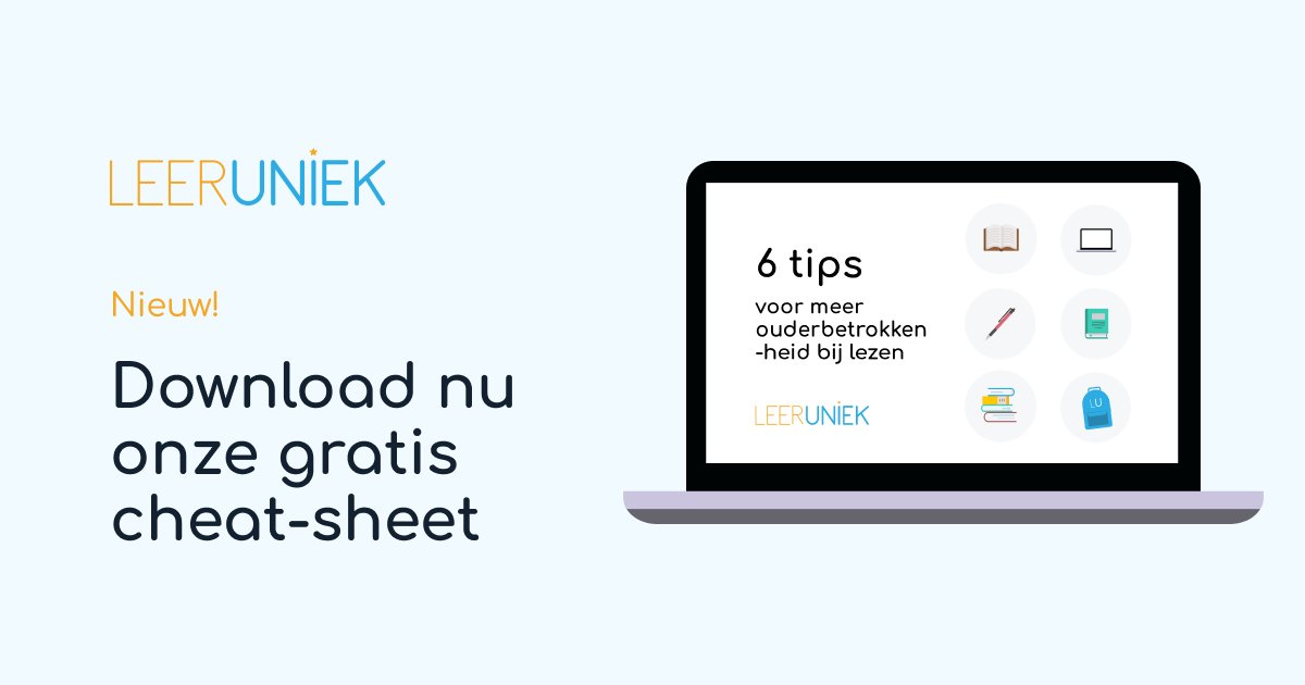 Gratis download: 6 creatieve tips voor meer ouderbetrokkenheid bij lezen! 

Hoe groter het leesplezier, hoe meer leerlingen lezen én hoe beter hun leesvaardigheid wordt! Leerkrachten spelen hierin een belangrijke rol, maar ouders ook. 

👉 Download hier: loom.ly/J-c9dj0
