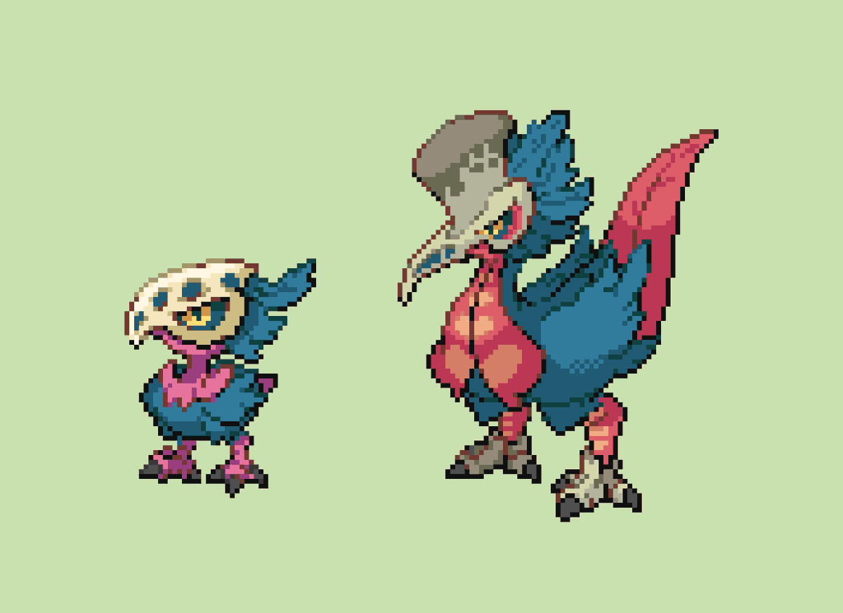 Nolo33LP's tweet photo. some sprites of these discarded birds 🦅🦴
(now it touches a certain vegetable🥜)
#Pokemon https://t.co/JGs5NybAMV